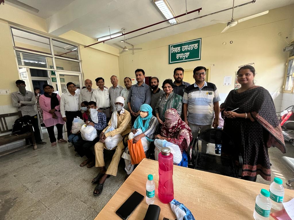 Group of volunteers distributing aid